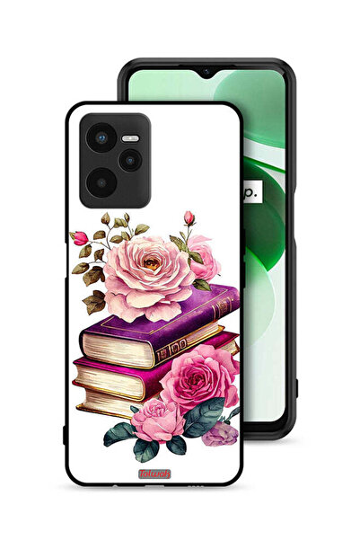 Tolwak غطاء حماية لهاتف Realme C35 بنقشة الورود والكتب