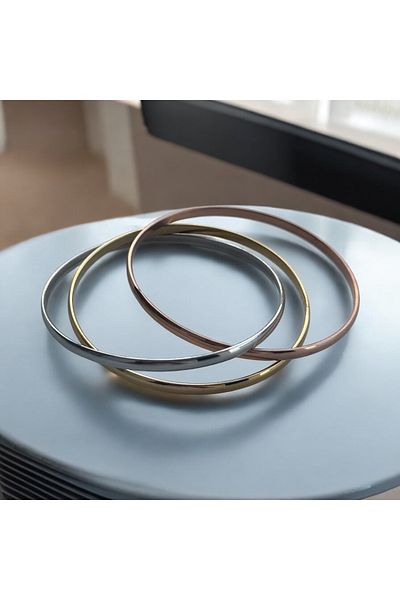 İNN JEWELLERY Steel Bracelet, Anti-Tarnish, Antiallergic, 3-Piece Zigzag Figure (2 Years Importer Guaranteed)