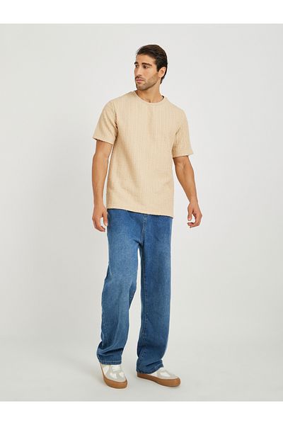 Styli Solid Vertical Textured Oversized T-Shirt
