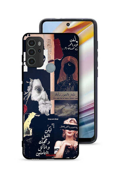 Tolwak غطاء حماية لهاتف موتورولا موتو جي 60 إس بعبارات عربية ووجوه مقطوعة