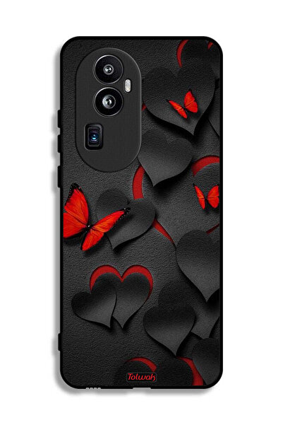 Tolwak غطاء حماية لهاتف Oppo Reno10 Pro Plus بنقشة قلوب وفراشات