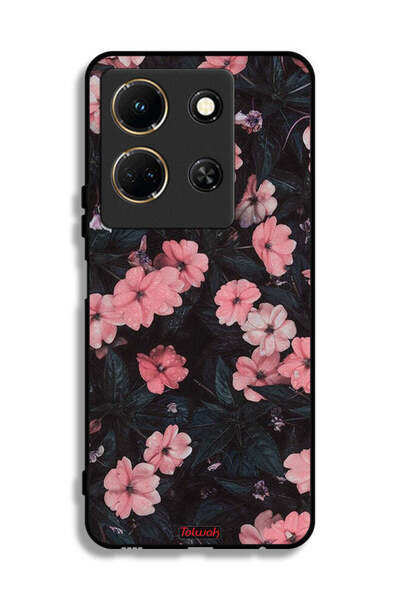 Tolwak غطاء حماية لهاتف إنفينيكس نوت 30 - لون الخوخ والورود الصغيرة