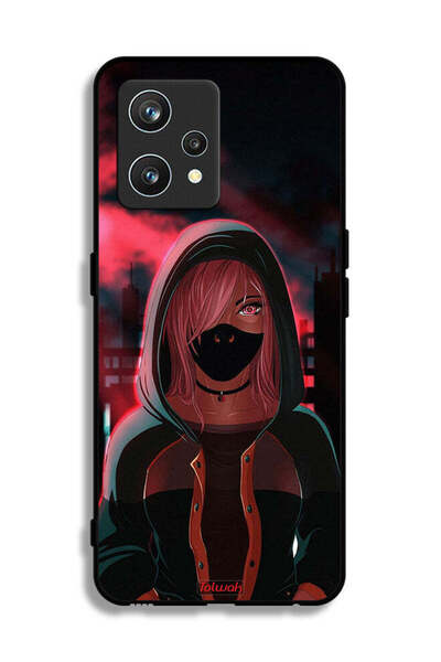 Tolwak غطاء حماية لهاتف Realme 9 Pro Plus بتصميم فتاة ترتدي قناعًا