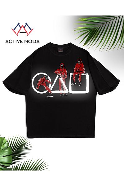ACTIVE MODA -Men's Cotton Printed Squid Game Icon Short Sleeve Tshirt Oversize Big Size