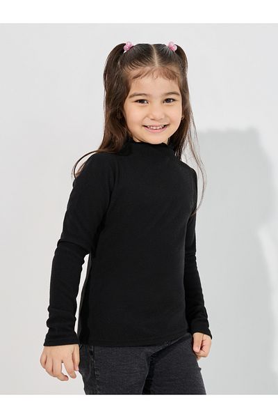 Styli Solid Mock Neck Rib Knit T-Shirt