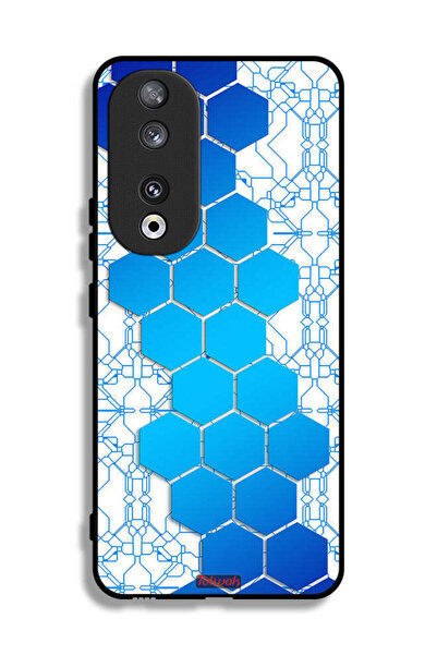 Tolwak غطاء حماية لهاتف Honor 90 بنمط شبكة أيقونات سداسية الشكل