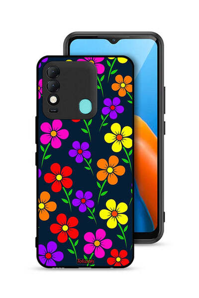Tolwak غطاء حماية لهاتف تكنو سبارك 8 - زهور ملونة