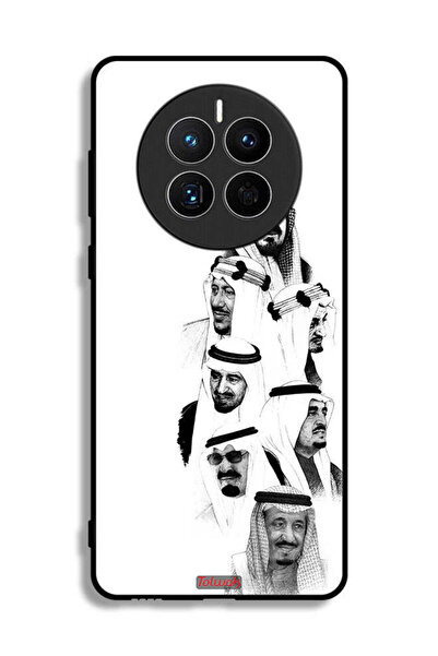 Tolwak غطاء حماية لهاتف هواوي ميت 50 إي، فن ملوك السعودية، أبيض وأسود