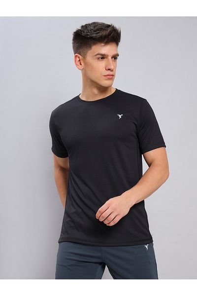 Technosport By Styli Solid Slim Fit Crew Neck T-Shirt with Techno Cool+
