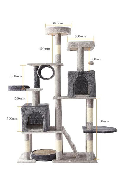 TRADE BAY LARGE Cat Tree, Large Cat Tower With Sisal (Size 90X40X165CM)