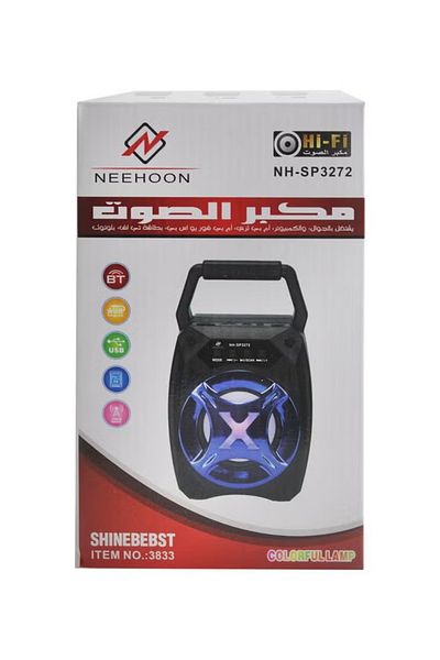DLC Mini Portable Bluetooth Speaker - Black/Red with Strong Bass & Handle