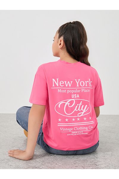 Styli Slogan Print Round Neck T-Shirt