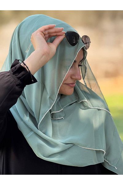 ALDIRA Chiffon Shawl with Stone Edge 180 Santa with Stones