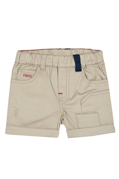Chicco Beige boys' Bermuda shorts with elastic waist and pockets