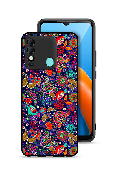 Tolwak غطاء حماية Tecno Spark 8 غطاء واقي بنمط طيور ملون بأوراق الزهور