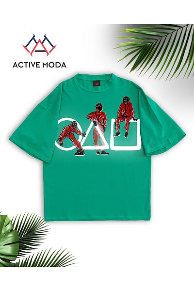 ACTIVE MODA -Men's Cotton Printed Squid Game Icon Short Sleeve Tshirt Oversize Big Size