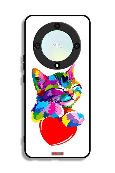 Tolwak غطاء حماية لهاتف Honor X9a بتصميم قطة ملونة