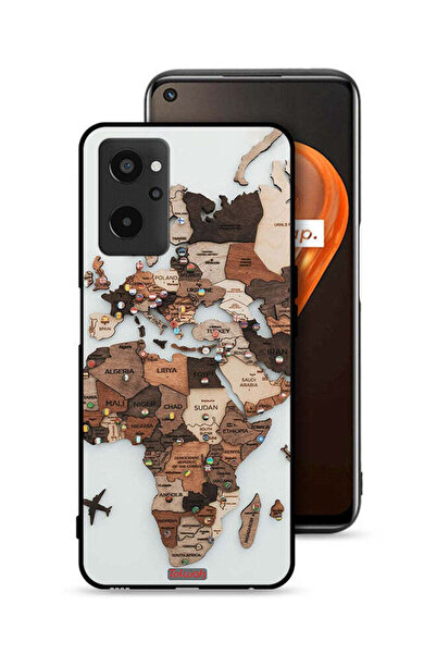 Tolwak Realme 9i 4G Protective Case Cover World Map Art