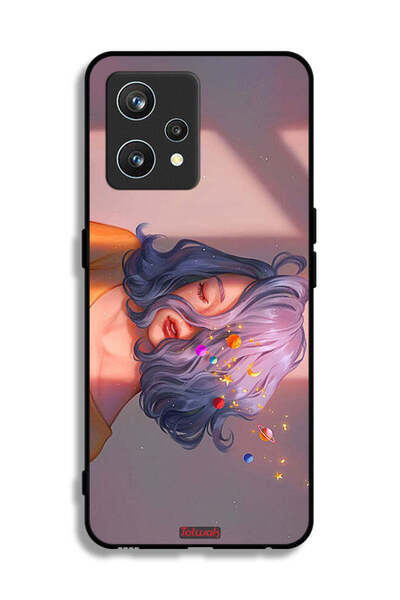 Tolwak Realme 9 Pro Plus Protective Case Cover Girl And Space Art