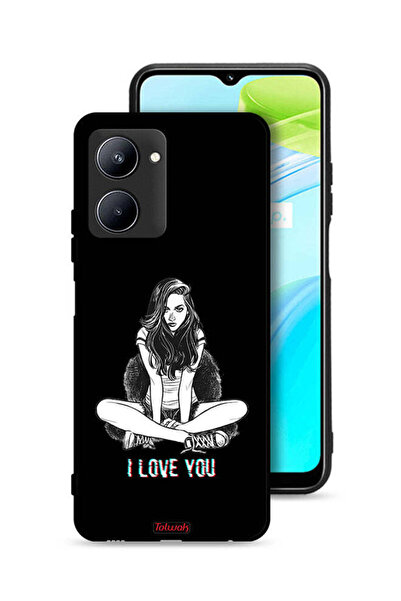 Tolwak غطاء حماية لهاتف Realme C33 - رسم "أحبك"