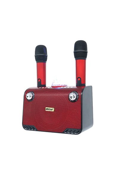 divendi-ro Portable speaker with 2 microphones XY899, LED lights, 45W, bluetooth, red