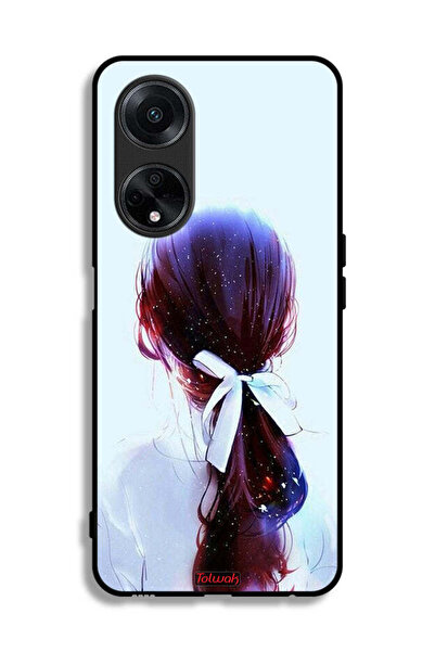 Tolwak غطاء حماية لهاتف Oppo A98 5G مع ربطة شعر وربطة شعر وفن فتاة