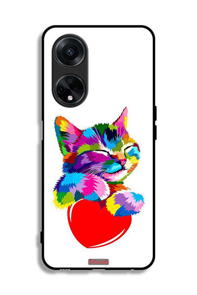 Tolwak غطاء حماية لهاتف Oppo A1 5G بتصميم قطة ملونة