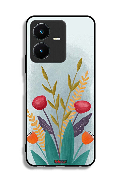 Tolwak غطاء حماية لهاتف Vivo Y22s برسومات نباتية