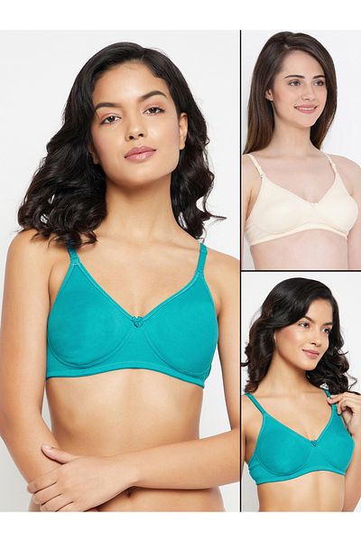 Clovia By Styli Set of 2 Non - Padded Non-Wired Full Coverage Spacer Cup T-Shirt Bra