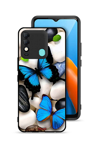 Tolwak Tecno Spark 8 Protective Case Cover Butterflies On Stones