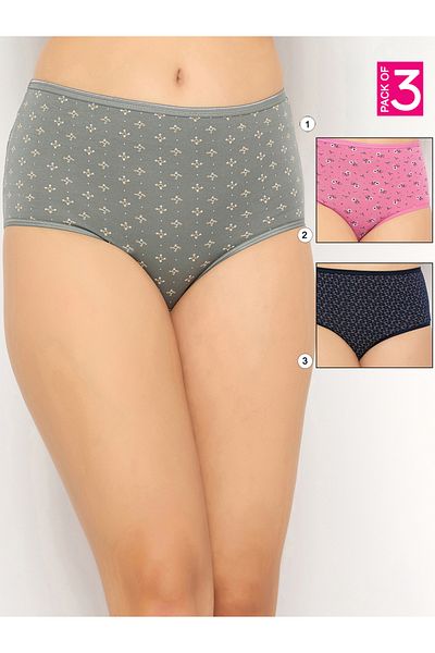 Clovia By Styli Pack of 3 - Printed High Rise Hipster Briefs
