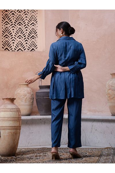 Sanskrutihomes By Styli Collared Long Sleeves Pure Cotton Top and Pants Co-Ords