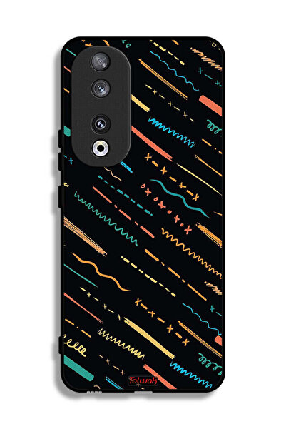 Tolwak غطاء حماية لهاتف Honor 90 بنمط خطوط X مجردة