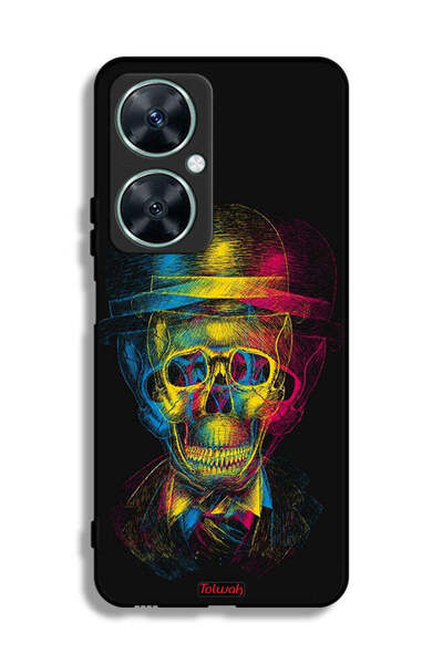 Tolwak غطاء حماية لهاتف هواوي نوفا 11i بتصميم جمجمة وقبعة ملونة وفن خيالي