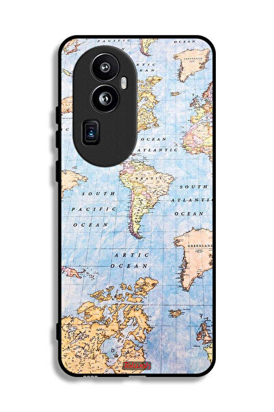 Tolwak غطاء حماية لهاتف Oppo Reno10 Pro Plus - خريطة العالم