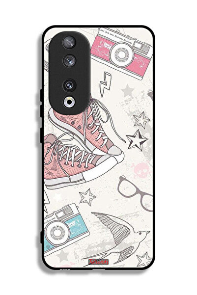 Tolwak غطاء حماية لهاتف Honor 90 مع حذاء وفن كاميرا من القماش