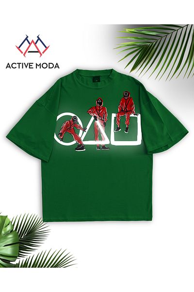 ACTIVE MODA -Men's Cotton Printed Squid Game Icon Short Sleeve Tshirt Oversize Big Size