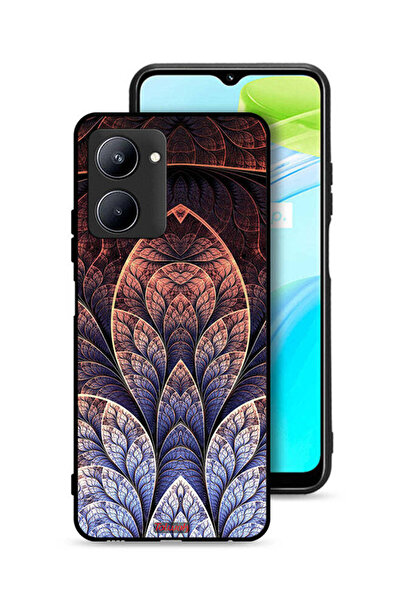 Tolwak غطاء حماية Realme C33 بتصميم زهور كسورية تجريدية