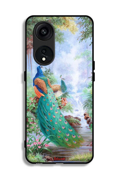 Tolwak غطاء حماية لهاتف Oppo Reno 8T 5G بنقشة الطاووس