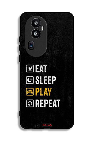 Tolwak جراب حماية Oppo Reno10 Pro Plus، تناول الطعام، النوم، اللعب، التكرار
