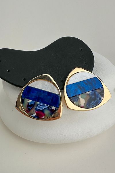 Modex Geometric Colorful Line Detail Earrings (3cm)
