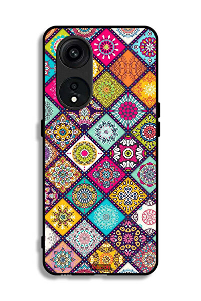 Tolwak غطاء حماية لهاتف Oppo Reno 8T 5G بنمط مربعات ماندالا