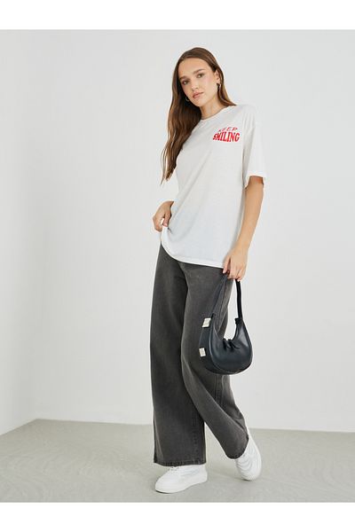 Styli Slogan Print Regular Fit T-Shirt
