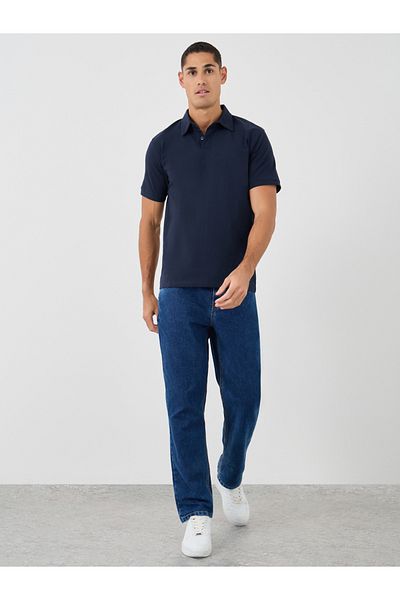 Styli Solid Smart Stretch Cotton Polo T-Shirt