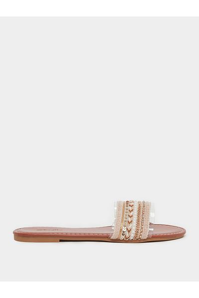 Styli Embellished Flat Sandals