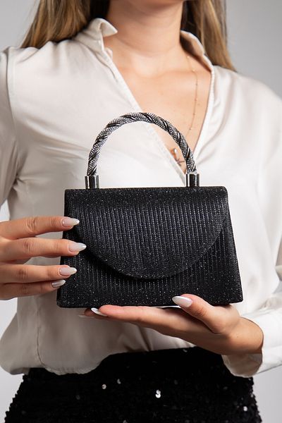 LİLLA Γυναικείο βραδινό φόρεμα Glitter Box Black Bag