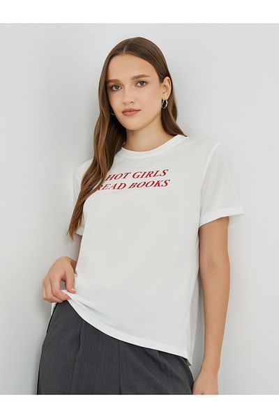 Styli Slogan Print Regular Fit T-Shirt