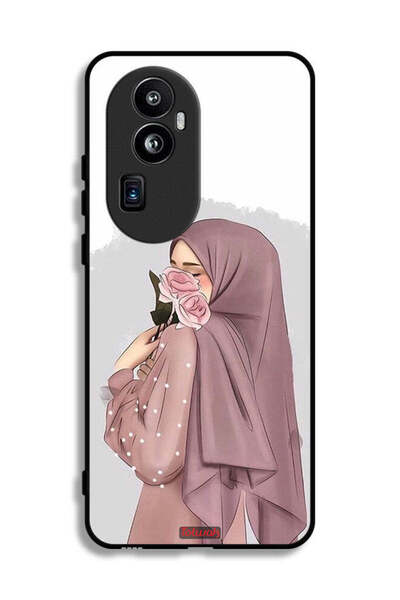 Tolwak غطاء حماية لهاتف Oppo Reno10 Pro Plus بتصميم فتاة تحمل ورودًا