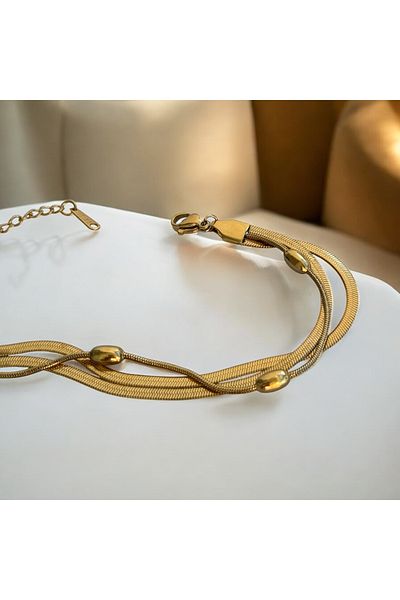 İNN JEWELLERY Steel Bracelet Tarnish-Free Antiallergic Dorika Figured (2 Years Importer Guaranteed)