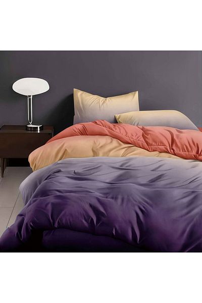 Pucioasa 6-piece elastic bed linen in finet gradient lilac coral